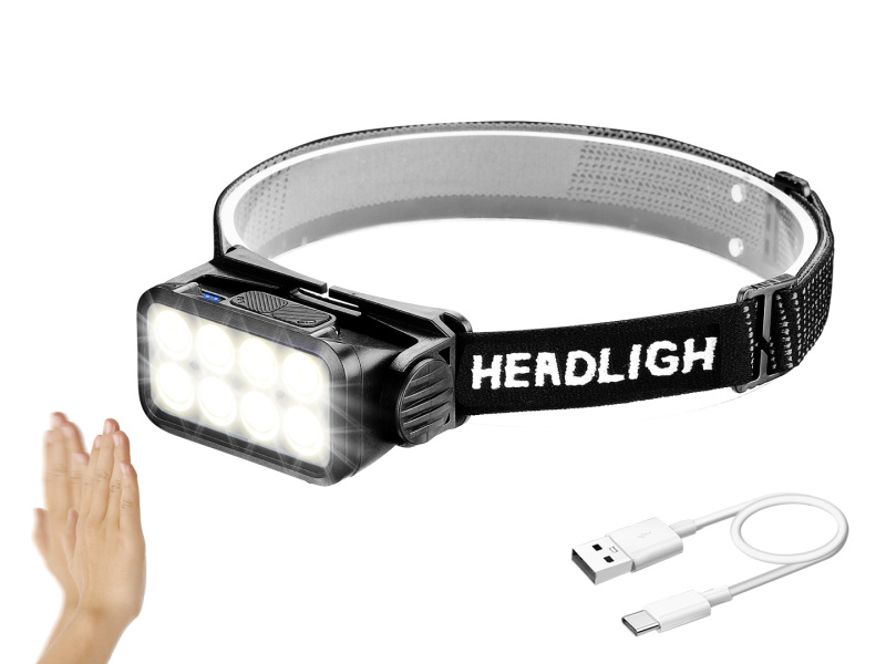 3500 High Lumens LED Rechargeable Headlamp, Super Bright LED HeadLight with 5 Modes White Red Light and Sensor Motion for Outdoor