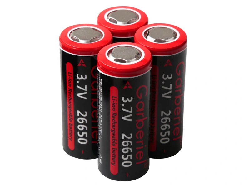 4 PCS 3500mah 3.7V Rechargeable 26650 Battery Flat Top for Flashlight