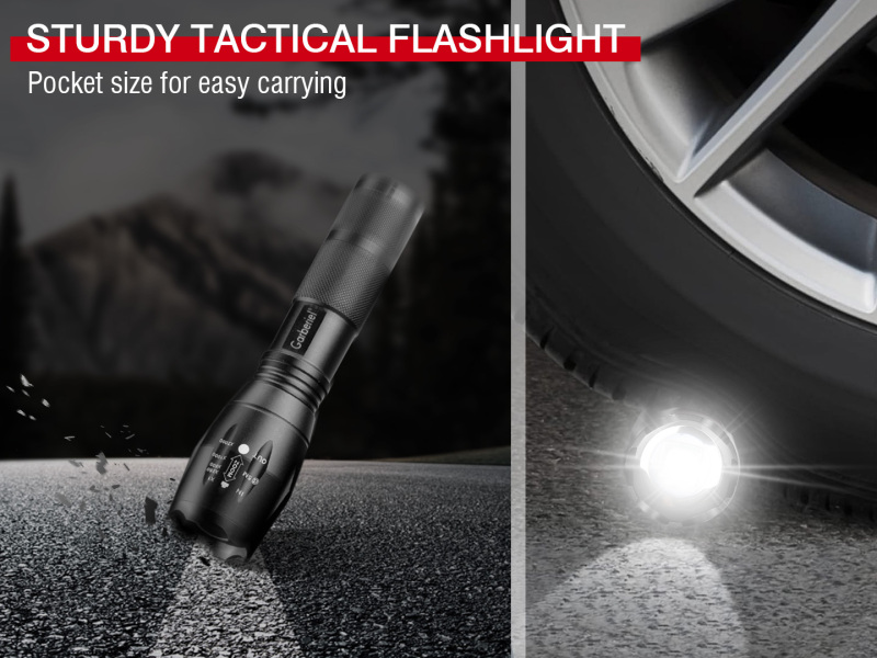 Garberiel High Lumen LED Flashlight Mini T6 Pocket Flashlight with 5 Modes