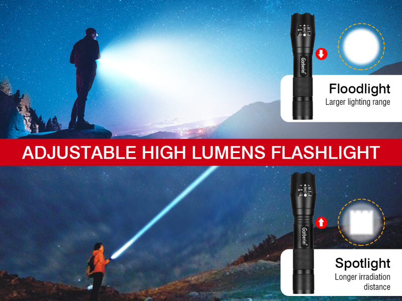 Garberiel High Lumen LED Flashlight Mini T6 Pocket Flashlight with 5 Modes