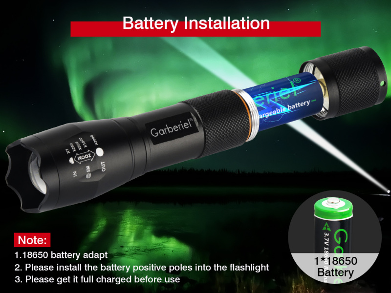 Garberiel High Lumen LED Flashlight Mini T6 Pocket Flashlight with 5 Modes