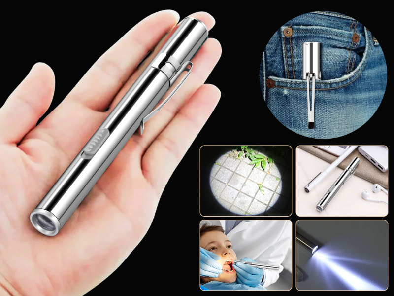 Garberiel USB Rechargeable Mini Pocket Flashlight For Doctor Nurse Diagnosis