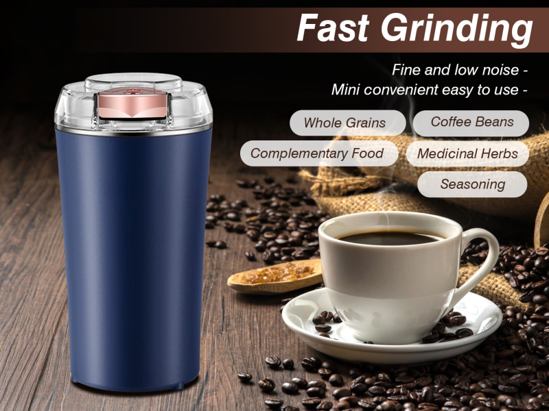 Household Electric Coffee Bean Grinder Quick Fine Grinding Low Noise Grinder  for Spices Nuts and Grains 