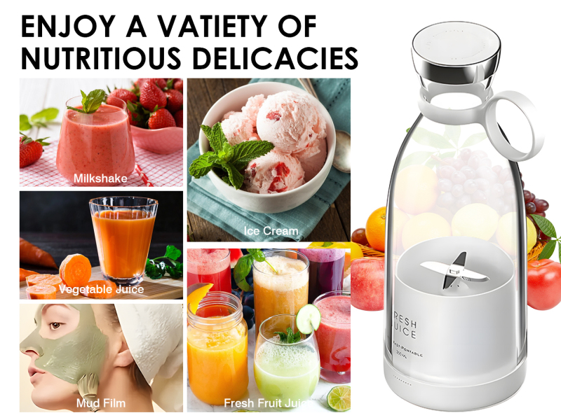 Electric Juicer Wireless Charging Mini Portable Blender Fruit Mixer Multifunction Smoothie Mixer