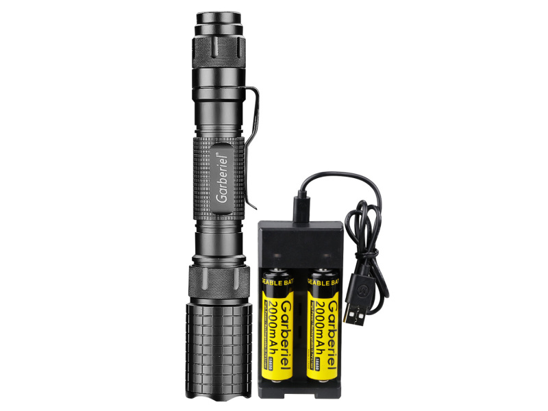 Garberiel 5Modes LED Flashlight Zoom Focus Tactical Torch with Durable Aluminum Body, T6 Bulb