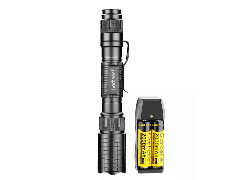 Garberiel 5Modes LED Flashlight Zoom Focus Tactical Torch with Durable Aluminum Body, T6 Bulb