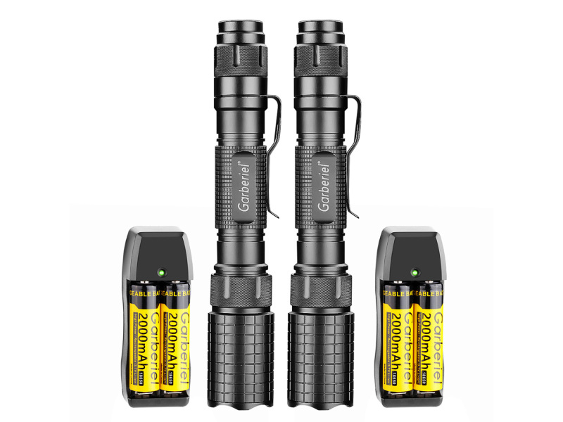 Garberiel 5Modes LED Flashlight Zoom Focus Tactical Torch with Durable Aluminum Body, T6 Bulb