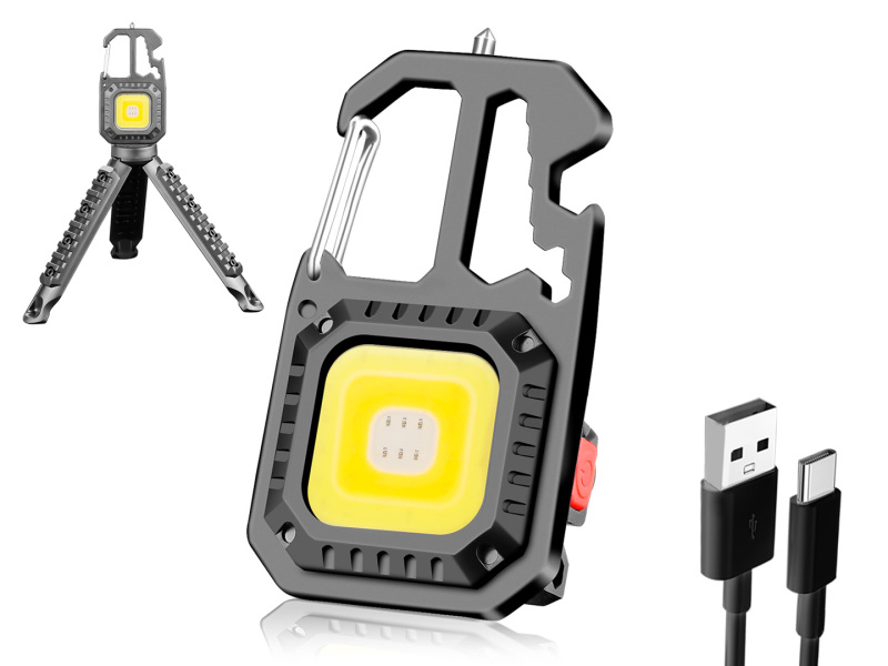 Garberiel 1000LM Mini COB Keychain Work Flashlights with Tripod