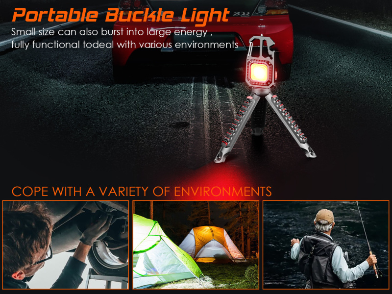 Garberiel 1000LM Mini COB Keychain Work Flashlights with Tripod