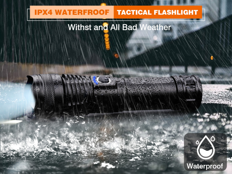 Garberiel XHP50 Super Bright 3500 Lumens Zoomable Rechargeable Flashlight
