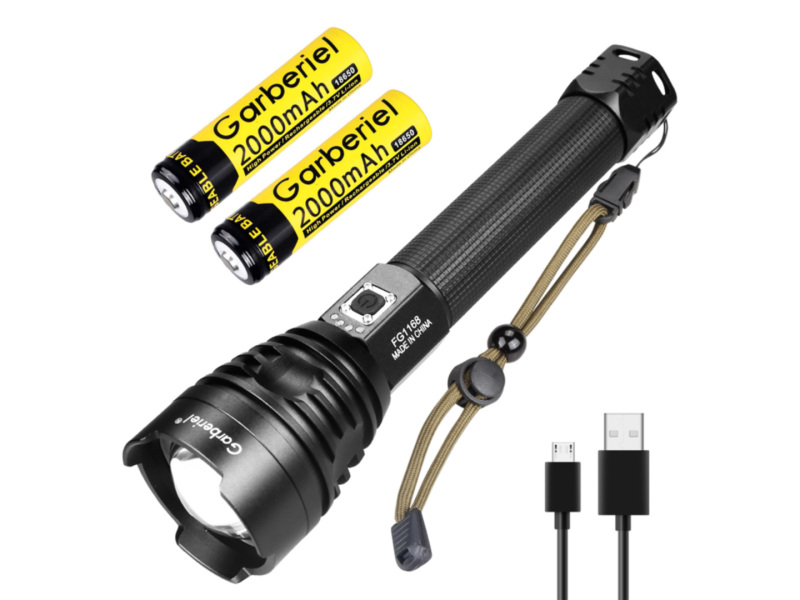 LED XHP90 3 Modes Flashlight  with 2000mAh18650 Batteries &amp; Charger