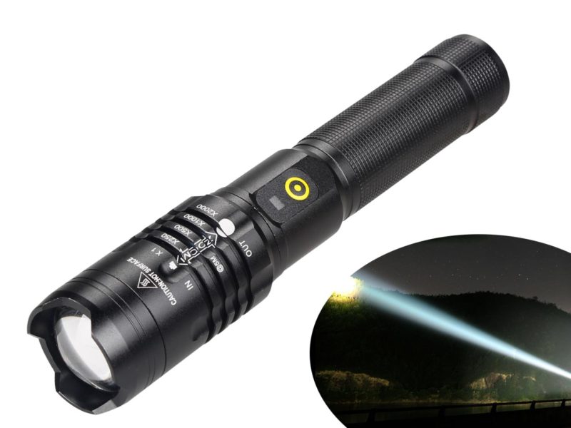 2 PACK XHP50 LED Waterproof  High Lumens Flashlight with Battery Rechargeable