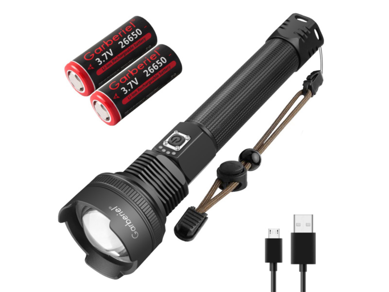 XHP70 LED Powerful Flashlight Waterproof USB Rechargeable Light