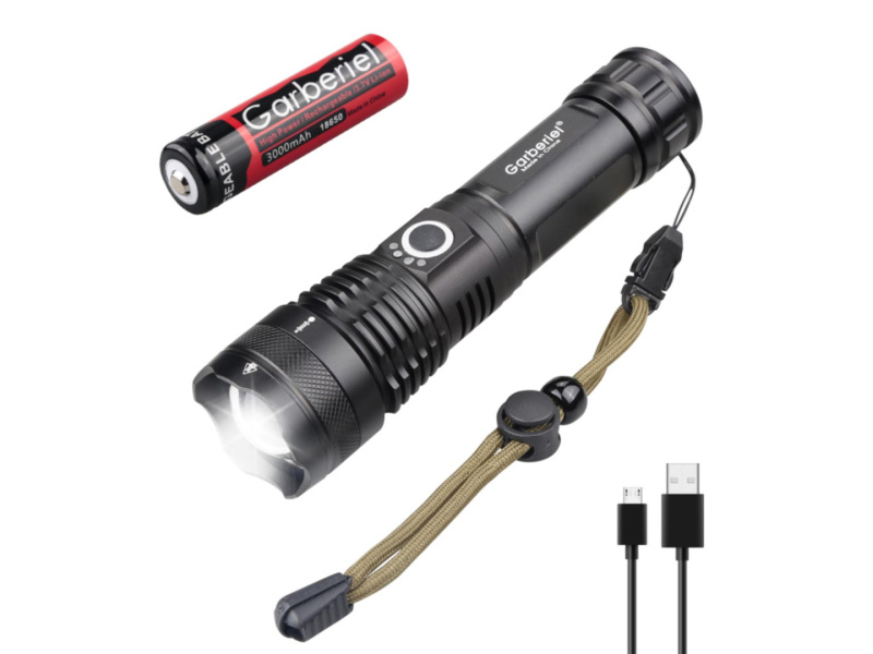 Garberiel XHP70 Flashlight 5000 High Lumens Rechargeable Light