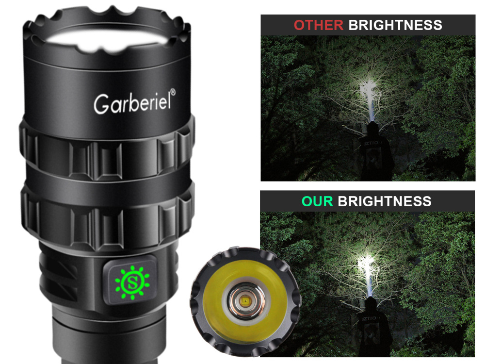 Garberiel X11 Flashlight 5 Modes IPX4 Waterproof  with 18650 Rechargeable Battery
