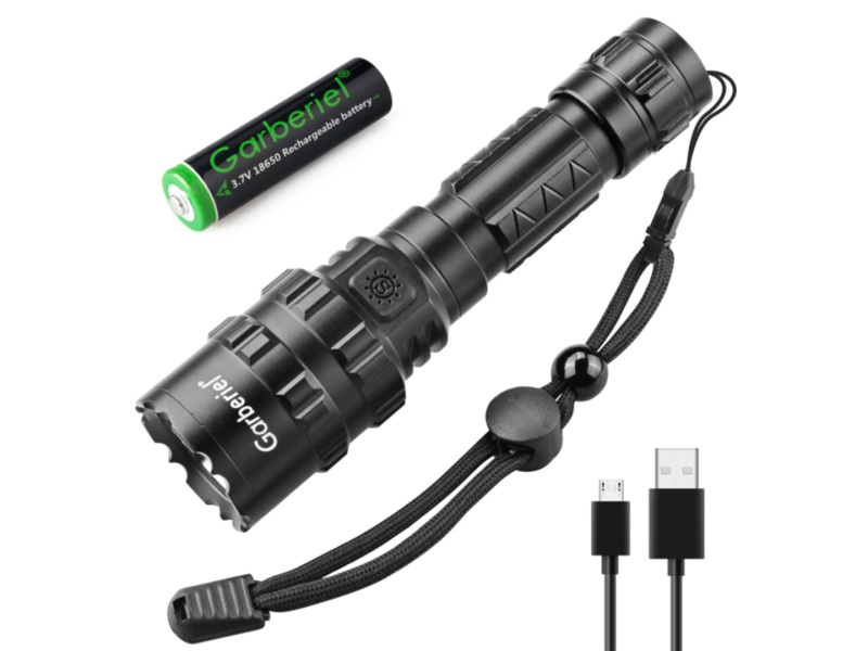 Garberiel X11 Flashlight 5 Modes IPX4 Waterproof  with 18650 Rechargeable Battery