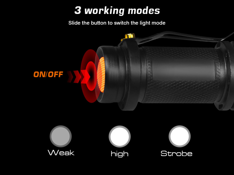 Super Bright Mini Q5 Outdoor Waterproof Led Flashlight Light Torch