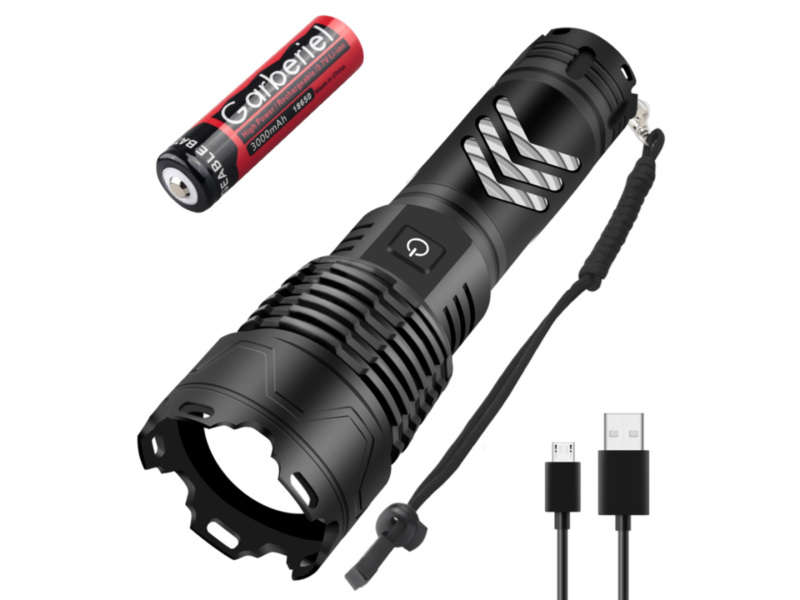 Garberiel XHP160 Flashlight Waterproof with Battery Rechargeable