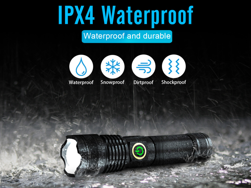 XHP70 3500 Lumens Flashlight 5 Modes with Battery Rechargeable