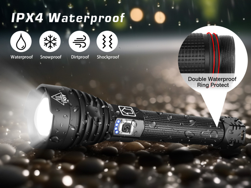 LED XHP90 3 Modes Flashlight  with 2000mAh18650 Batteries &amp; Charger