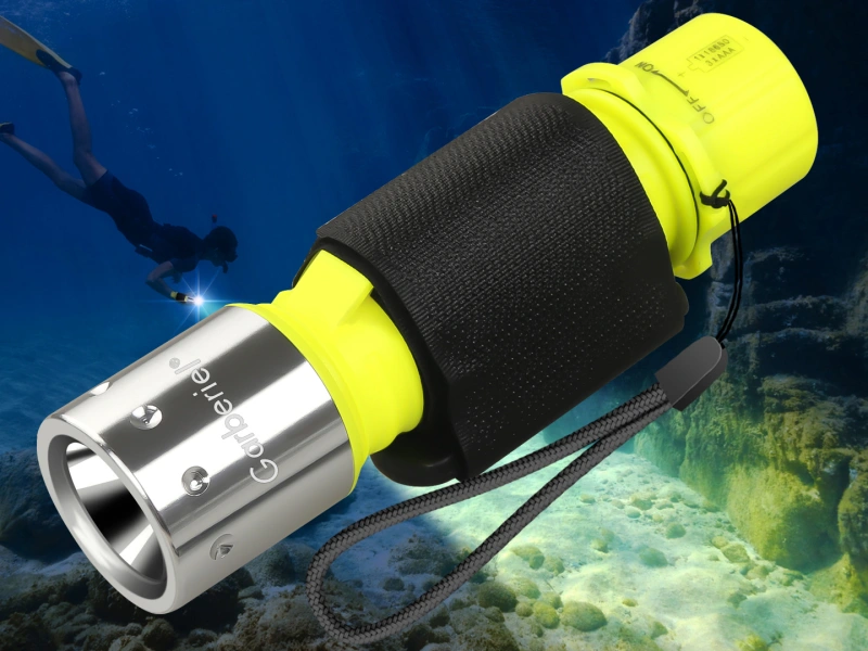 Garberiel IPX8 Rechargeable Diving Light Underwater 20 Meter ( 65 ft)