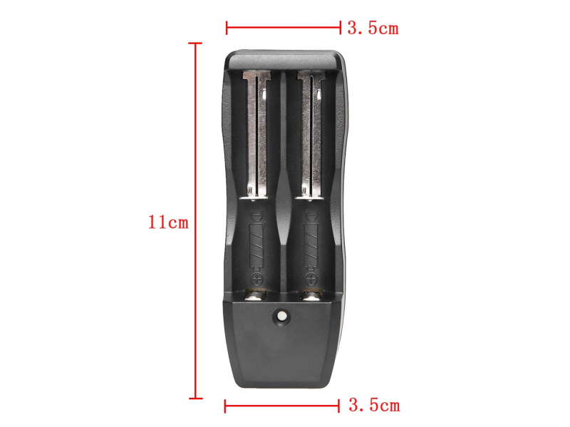 2000mAh Rechargeable 18650 Battery 4 Pack with 2 US Dual Charger