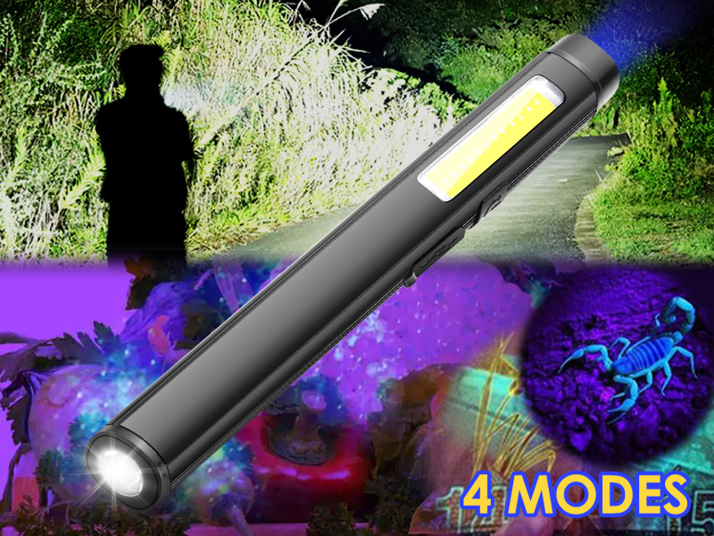 Garberiel  Rechargeable Penlight with 365nm UV Flashlight Pocket Light