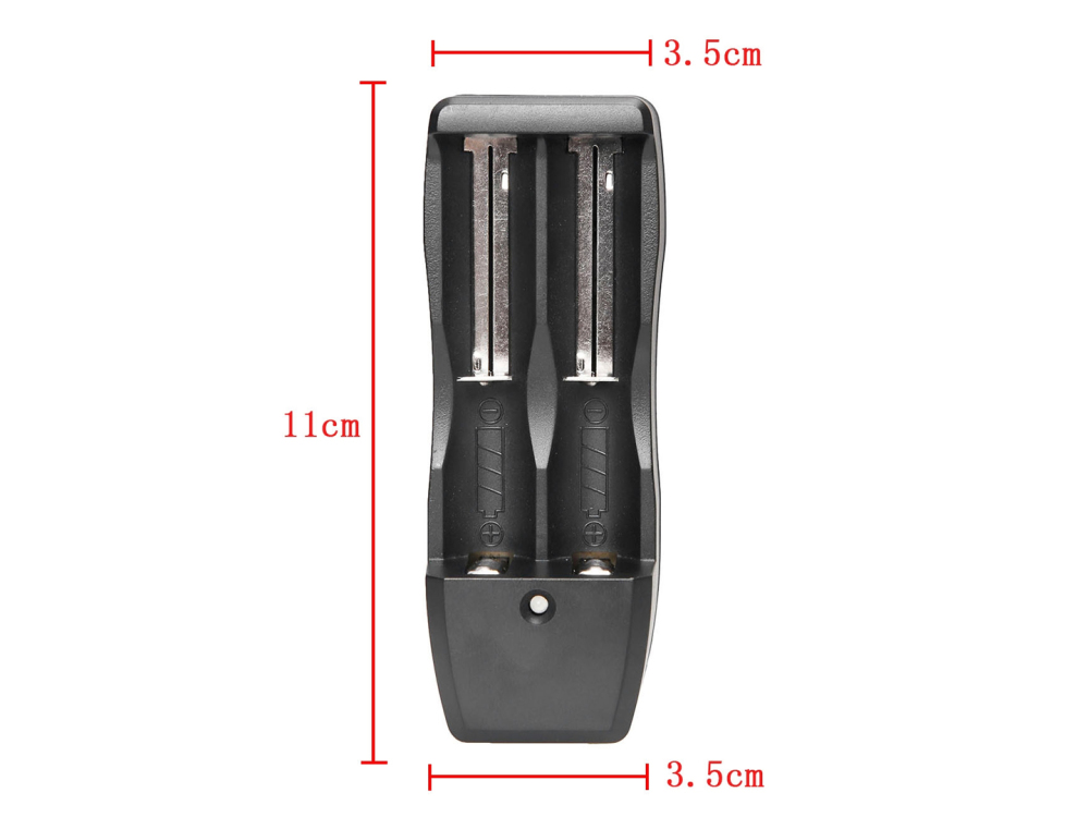 2pc 18650 Rechargeable Battery 2000mAh 3.7V with US Dual Charger
