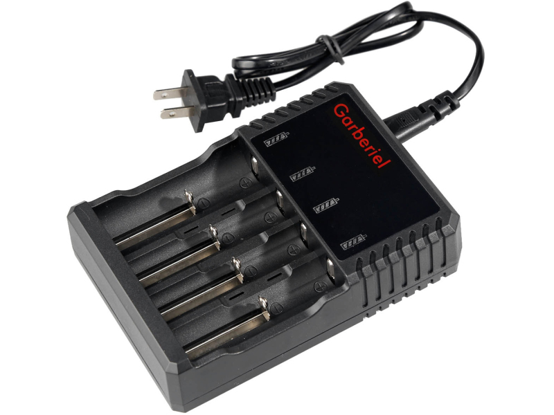 Garberiel 4 PC 2000mAh 18650 Rechargeable Li-ion Battery with 4-Slots 18650 Battery Charger