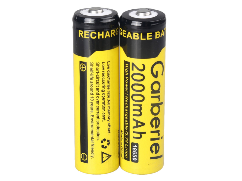 2000mAh Rechargeable 18650 Battery 4 Pack with 2 US Dual Charger