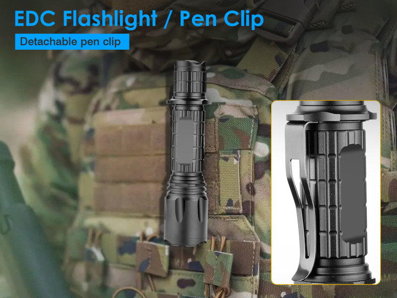 Tactical LED Flashlight Rechargeable LED Rechargeable Light with Mount Remote Control