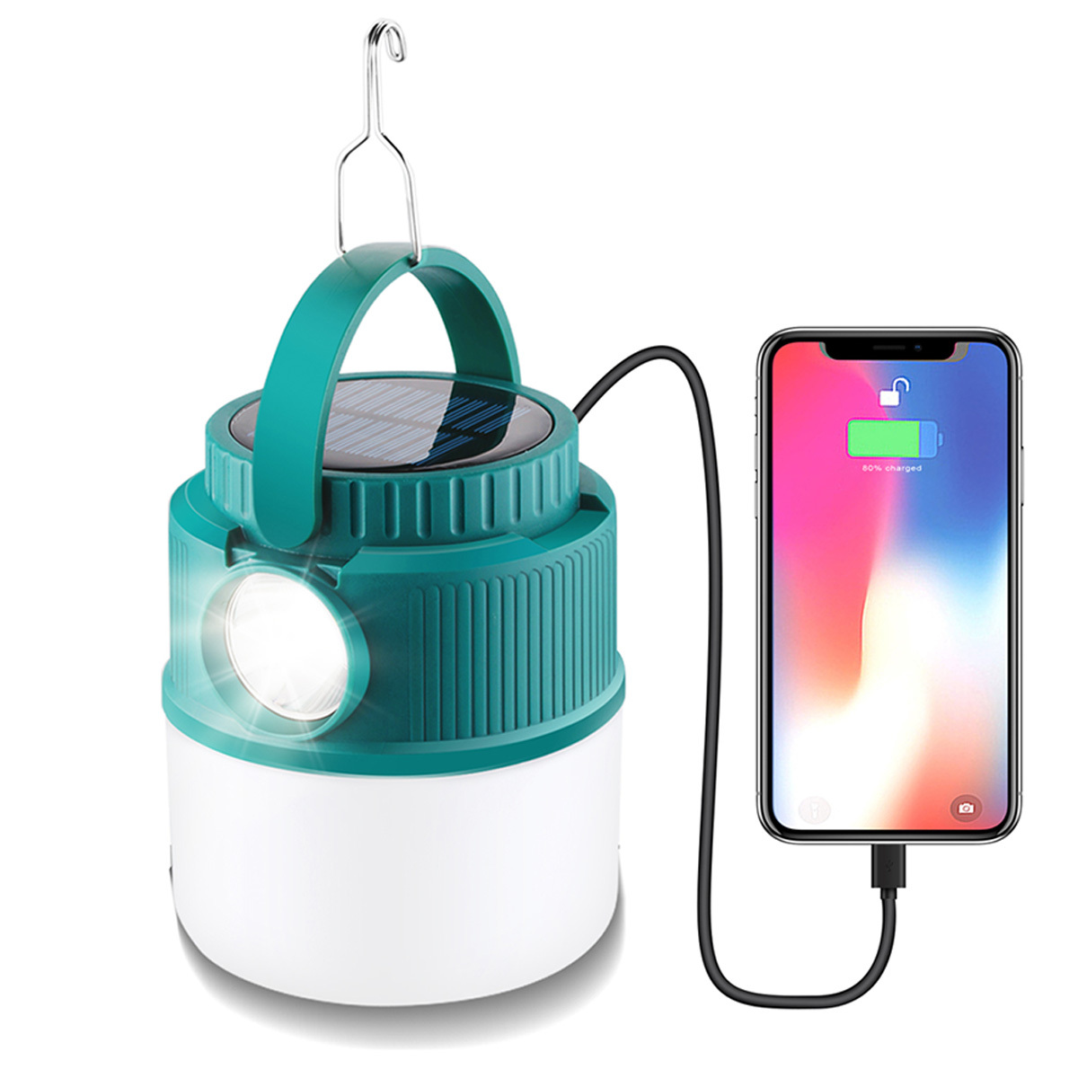 Lekaufen LED Solar Camping Lantern USB Rechargeable IPX4 Waterproof Tent Light