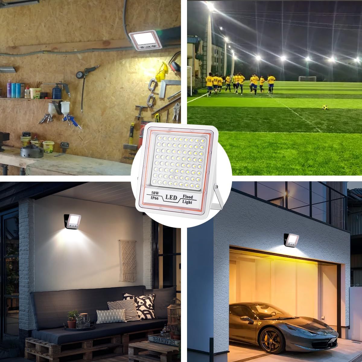 2 Pack LeKaufen Super Bright Work Light 6000K White Light LED Floodlight