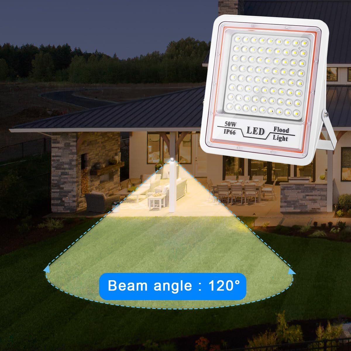 2 Pack LeKaufen Super Bright Work Light 6000K White Light LED Floodlight