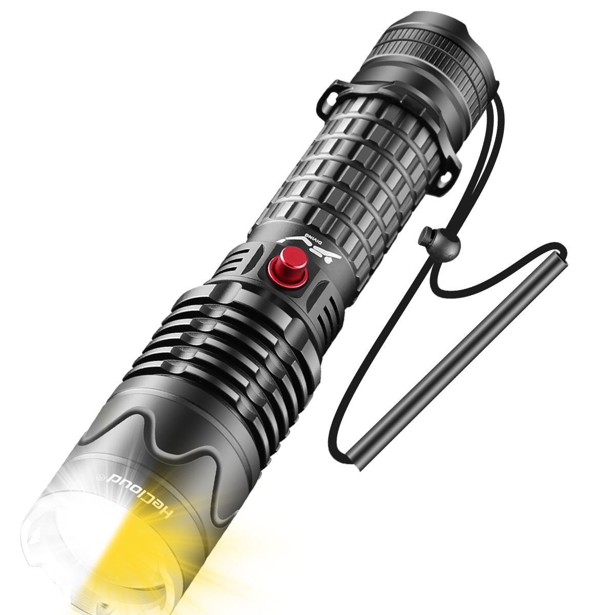 Hecloud 3000 Lumens Scuba Underwater Diving Flashlight IPX8 Waterproof Night Dive Torch