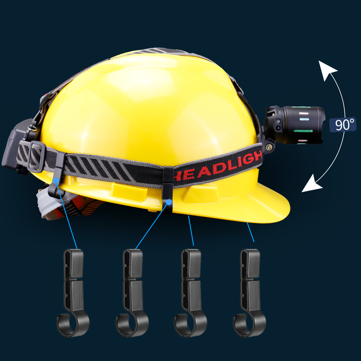 NAKCNM LED Rechargeable Headlamp with Motion Sensor, LCD Display, Helmet Lamp with Bag