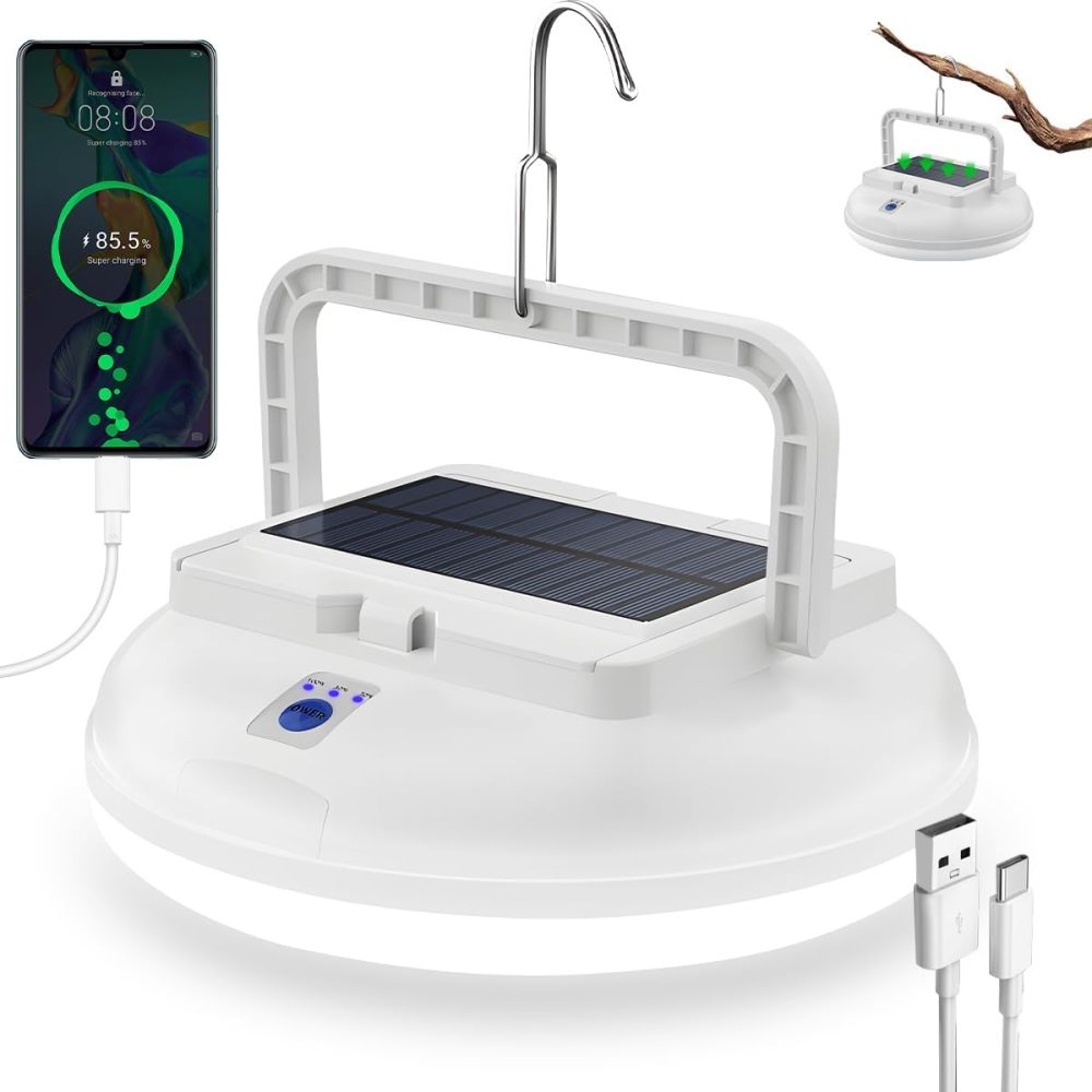 Lekaufen Solar Camping Light 800 LM with USB Charging  for Camping and Hiking
