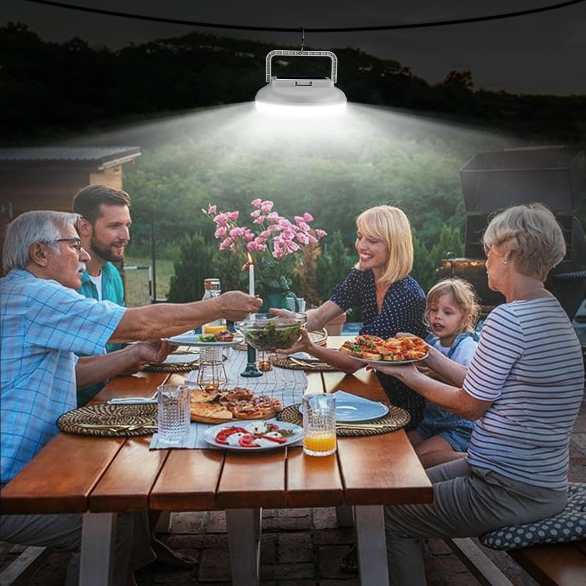 Lekaufen Solar Camping Light 800 LM with USB Charging  for Camping and Hiking
