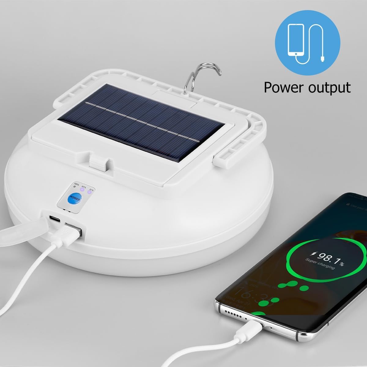 Lekaufen Solar Camping Light 800 LM with USB Charging  for Camping and Hiking