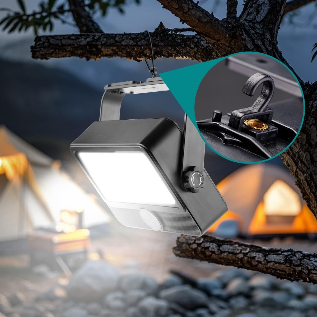 Lekaufen Solar Flood Light with 4 Modes and Digital Power Display for Outdoor Work Light Garage