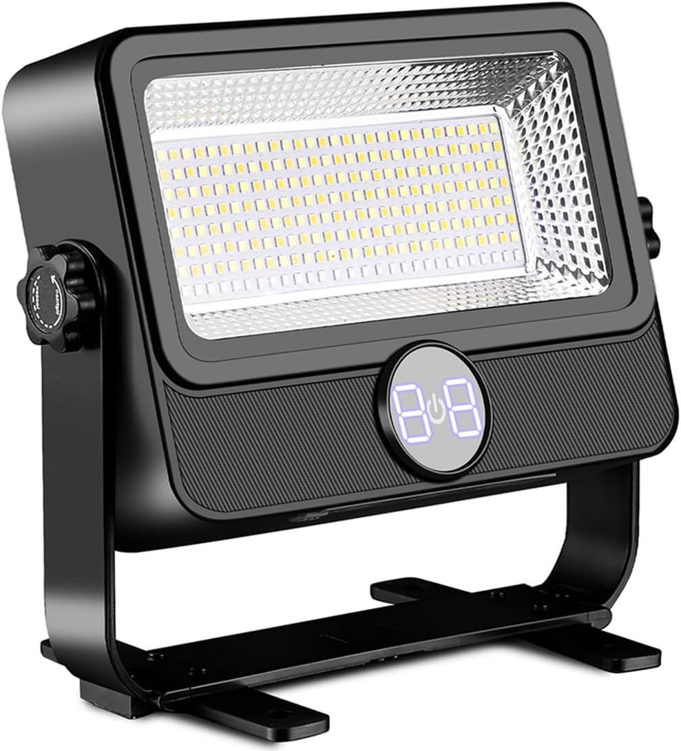 Lekaufen Solar Flood Light with 4 Modes and Digital Power Display for Outdoor Work Light Garage