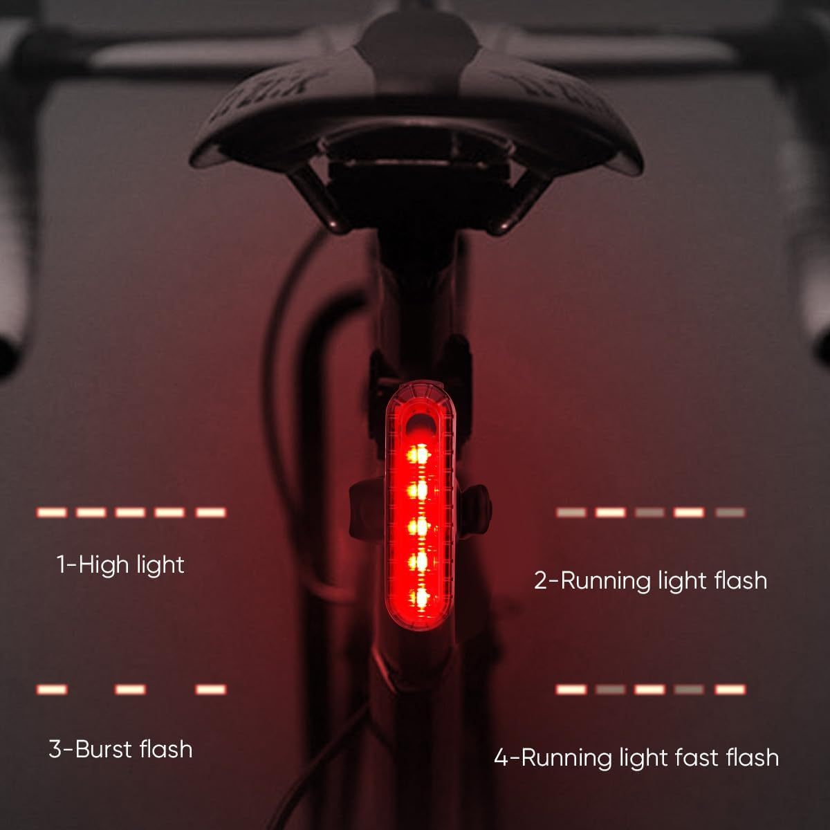 NAKCNM Bike Lights Front and Back with Sensor and LCD Display IPX6 for MTB eBike Road Mountain Night Bike Riding