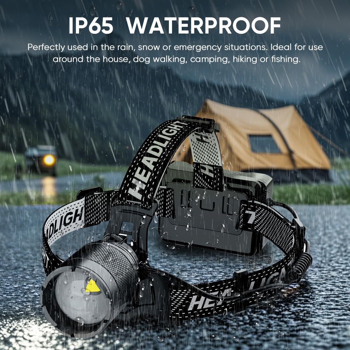 NAKCNM Powerful Headlamp with Motion Sensor Function & 90° Adjustable Angle