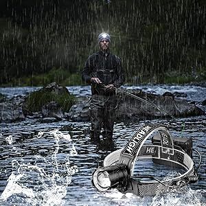 NAKCNM LED Rechargeable Head Torch with Motion Sensor and Rear Light