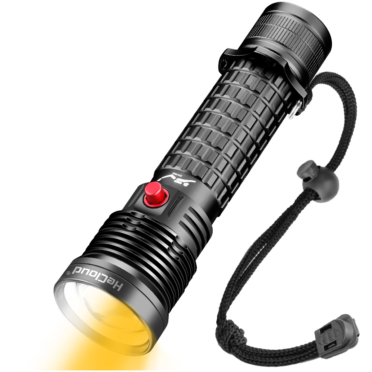 HECLOUD 1000 Lumen Diving Flashlight IPX8 Waterproof Scuba Light with Dual Modes & Type-C USB Charging