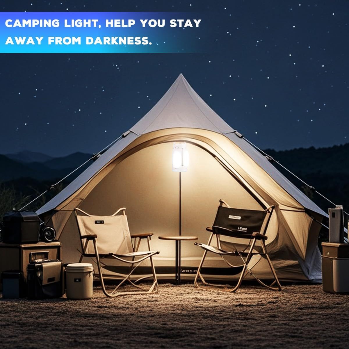 Lekaufen Portable LED Light with 6 Modes  Fast Charging IPX4 Waterproof for Camping Emergencies and More