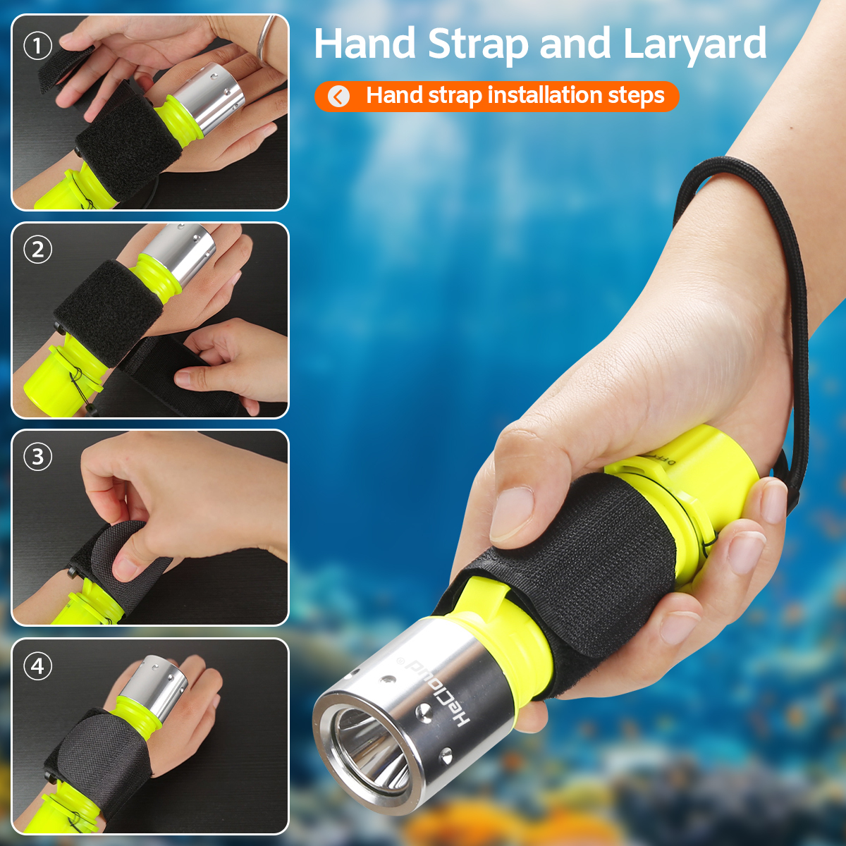 HeCloud FG1157 Diving Flashlight Portable LED Dive Light for Underwater Adventures