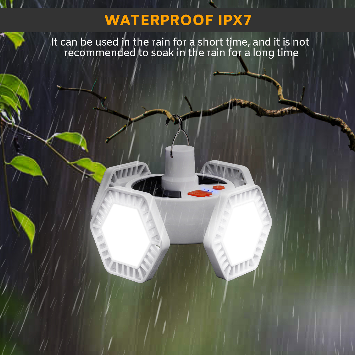 LeKaufen Foldable LED Solar Camping Lantern with Remote Control For Camping