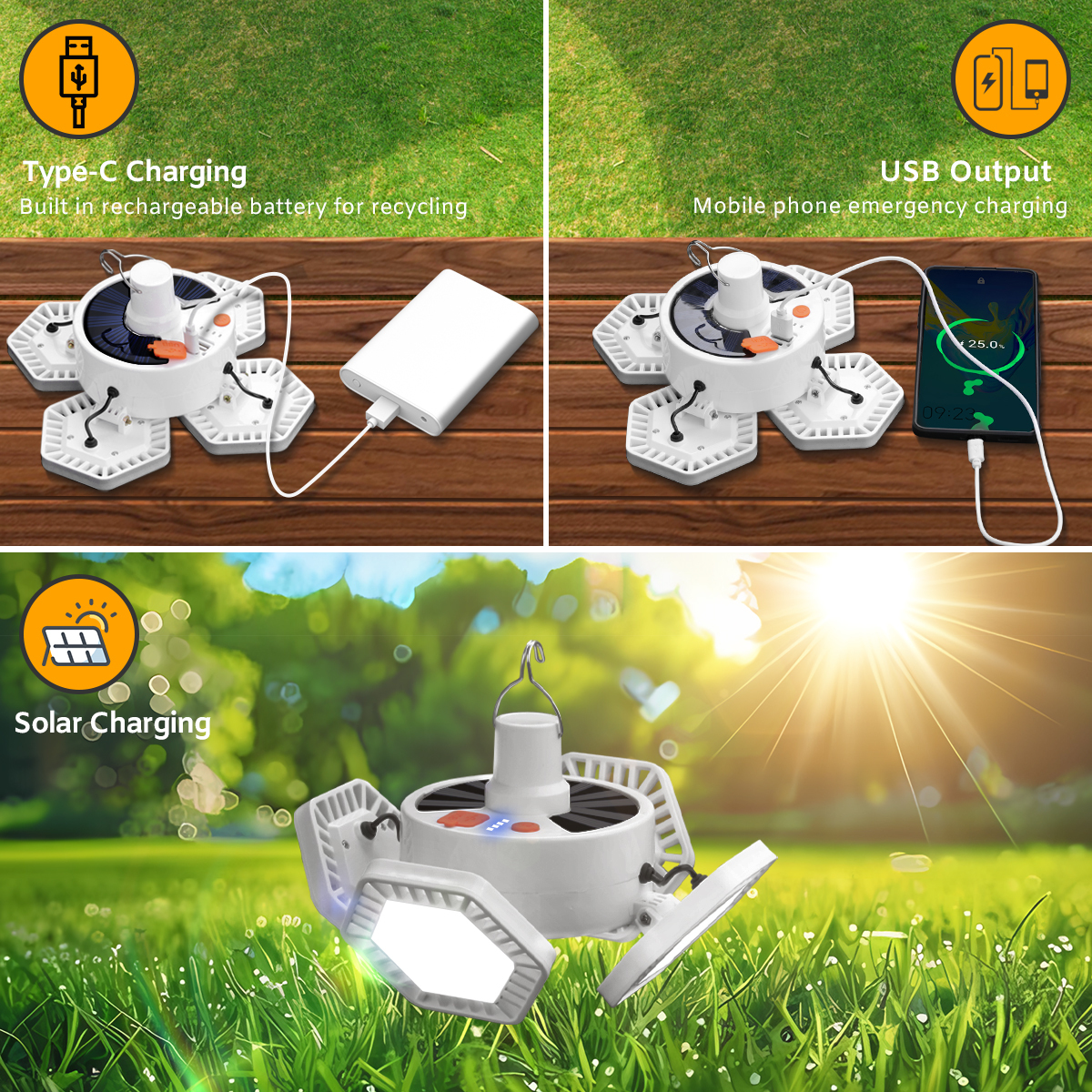 LeKaufen Foldable LED Solar Camping Lantern with Remote Control For Camping