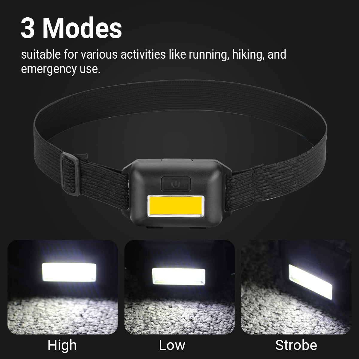 3-Pack Rechargeable LED Head Torch – Hands-Free Mini Headlamp with 3 Lighting Modes for Running Dog Walking Climbing Cycling